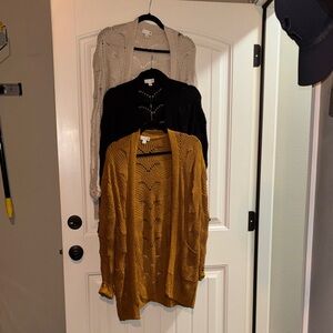 SO Women's Cardigans - Mustard, Black, Cream